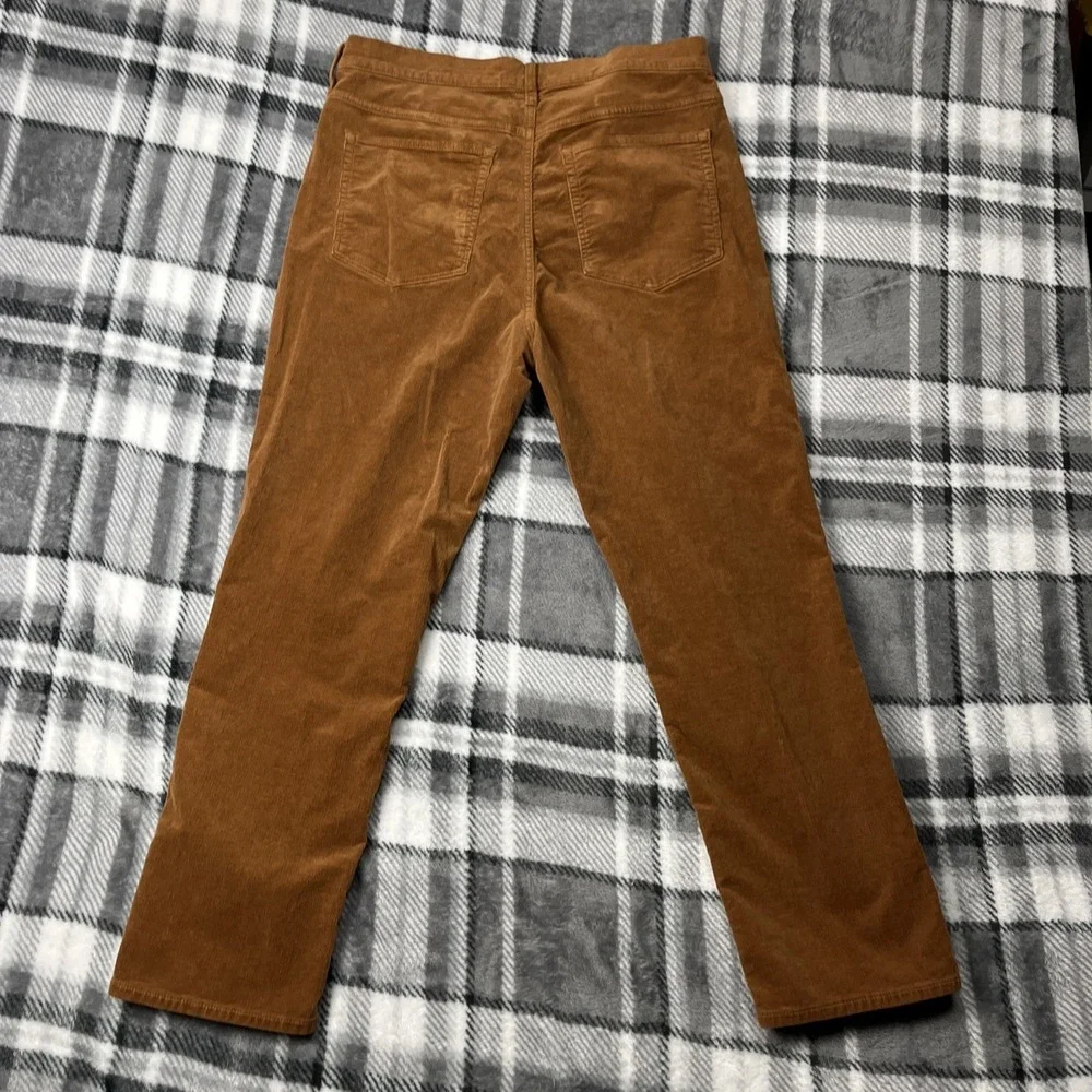 J. Crew Corduroy Straight Leg Pants Womens Size 32 5 Pocket Brown Gold BT006